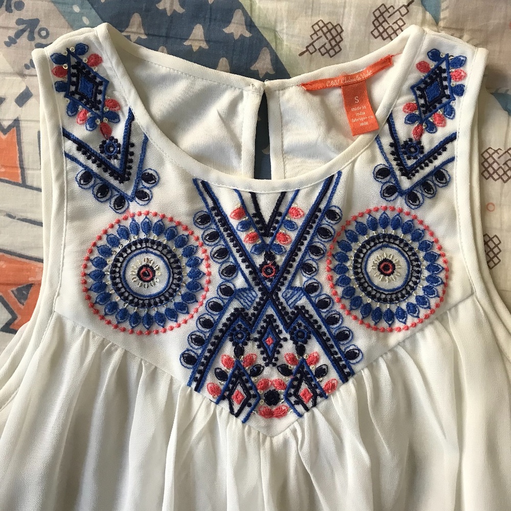 Chelsea & Violet Chiffon Dress with Embroidery